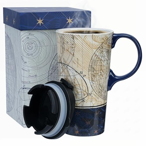 Topadorn 17oz Ceramic Travel Coffee Mug with Lid...