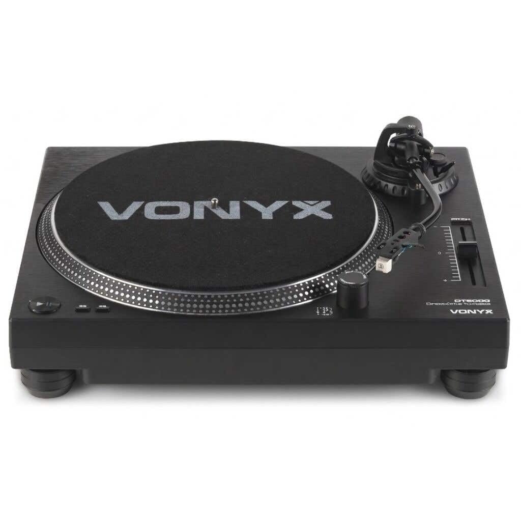 Vonyx DT6000 – Tocadiscos de Vinilo con tracción Directa, cápsula Audio Technica, USB para digitalizar, preamplificador Phono/línea y Pitch Control, Ideal para DJ Profesional o HiFi, Color Negro