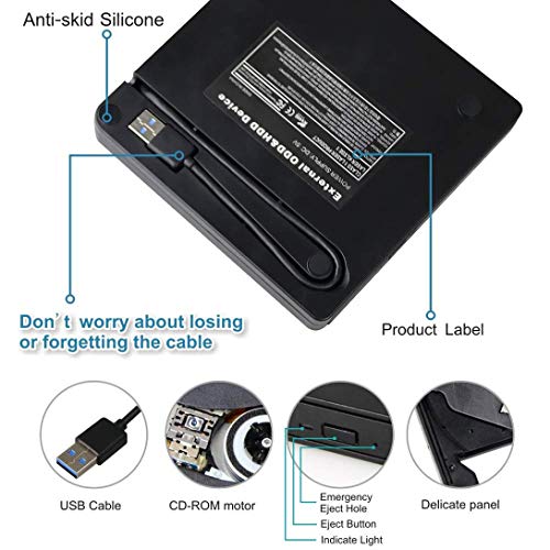 Ulra-slim USB 3.0 CD externo Unidade de DVD-RW Gravador de gravador de gravador de DVD Gravador Tran