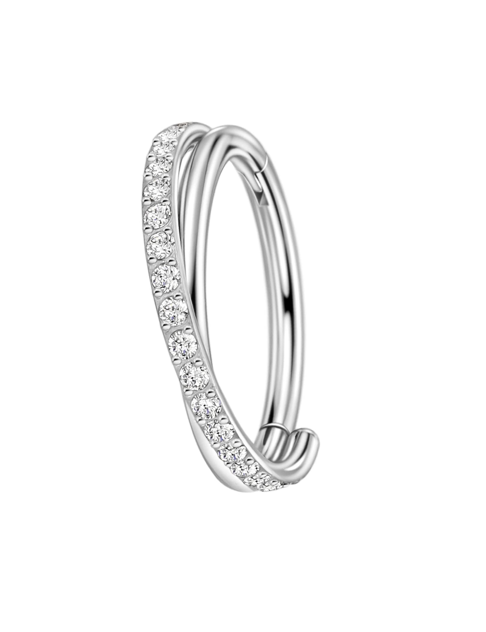 20G 18G 16G Klare CZ Nasenringe Hoop 316L Chirurgenstahl Knorpelohrringe Hoop 5-12mm Piercingschmuck Daith Helix Rook Tragus Piercingschmuck Edelstahlohrring Silber Conch Piercingschmuck