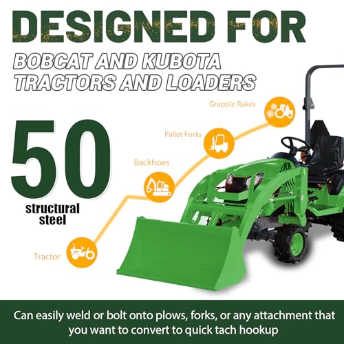Image of ECOTRIC 3 /8 inch Thick Quick Tach Cut Out Mount Plate Compatible with Tractors