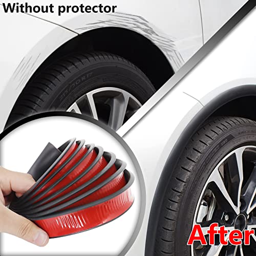 Autoxbert 3M/10Ft Fender Flare Rubber Seal L Shape Fender Flares Edge Trim Door Edge Molding Kit Arches Extension Protector For Car And Truck Wheel Wells #TOP6