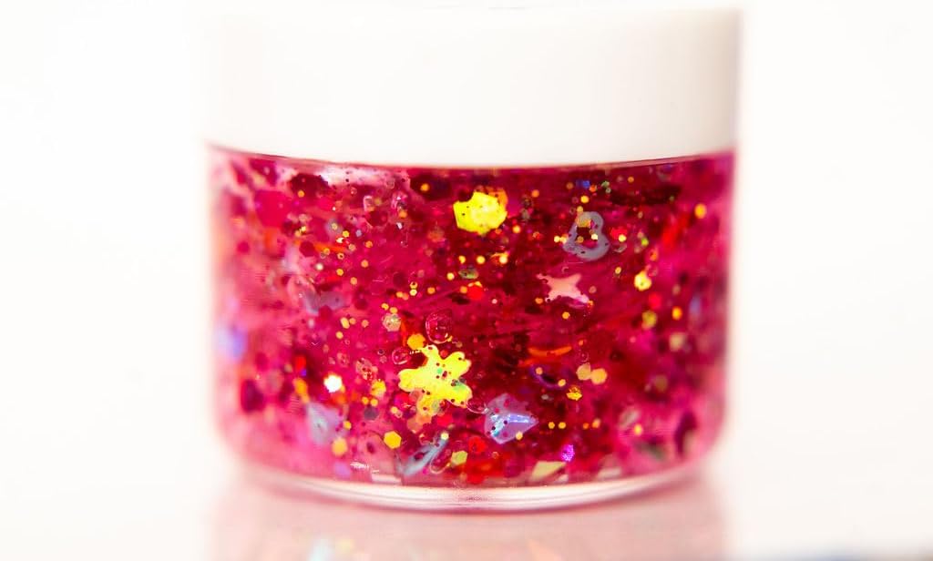 Hair Glitter Gel by Gussy Up– Water-Based Quick-Drying Sparkle for Kids & Adults – Clear-Dry Formula - Washable Festival & Party Hair Glitter – 20ml Jar (Multicolor)