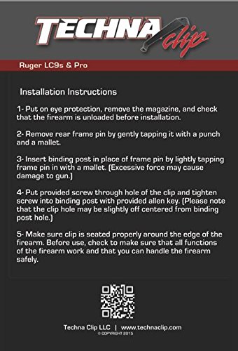 Techna Clip Conceal Carry Belt Clip - Ruger Lc9S/Ec9S .9Mm (Right Side) #TOP2