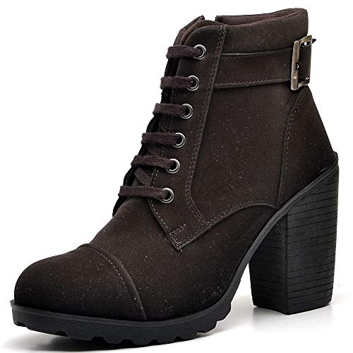 Bota Tratorada Feminina Salto Alto DUBUY R03DB Tamanho:34;cor:Marrom;gênero:Feminino