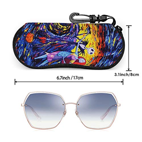 Halloween Sky Sunglasses Soft Case With Carabiner For Men Women Eyeglass Glasses Case Soft With Belt Clip Ultra Light Portable Zipper #TOP2