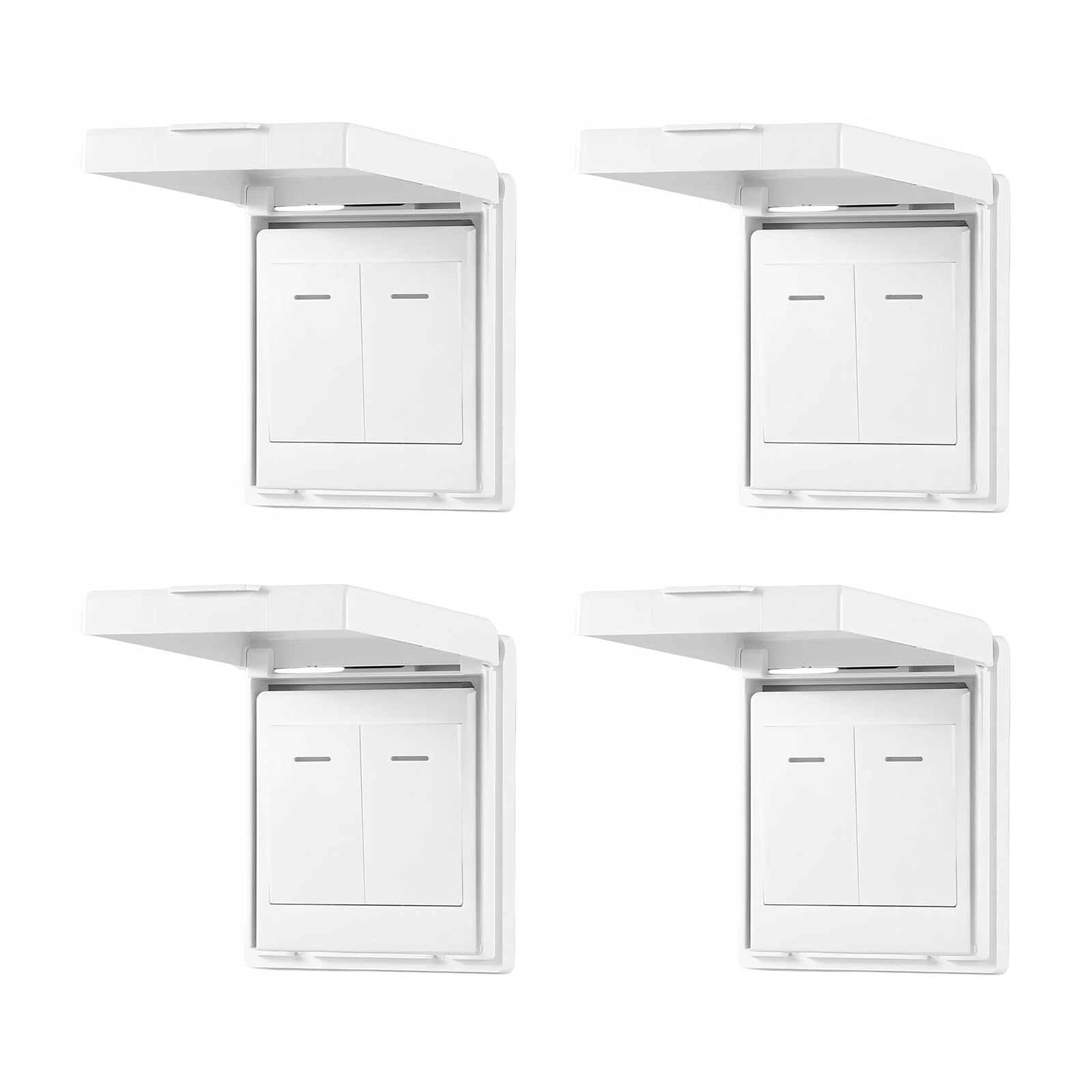 Watertight Electrical Switcher Cover Clear Housing Seamlessly Wall Mounting for Bathroom Kitchen ImpactProof Slimly Electrical Outlet Protectors Protection Moistureproof for Kitchen Bathroom
