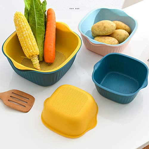 Coador de cozinha de duas camadas Cabilock, lavador de lústico, lavatório e ralo para ralo e cesto p