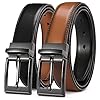 CHAOREN Reversible Belt Men 1 Piece – 1.25″ Leather Dress Belt – Trim to Fit for Elegant Style