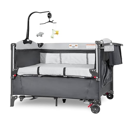 Star Ibaby AC002 Sleep & Play - Cuna de viaje plegable, doble altura, cambiador, arco de juegos - imagen 5