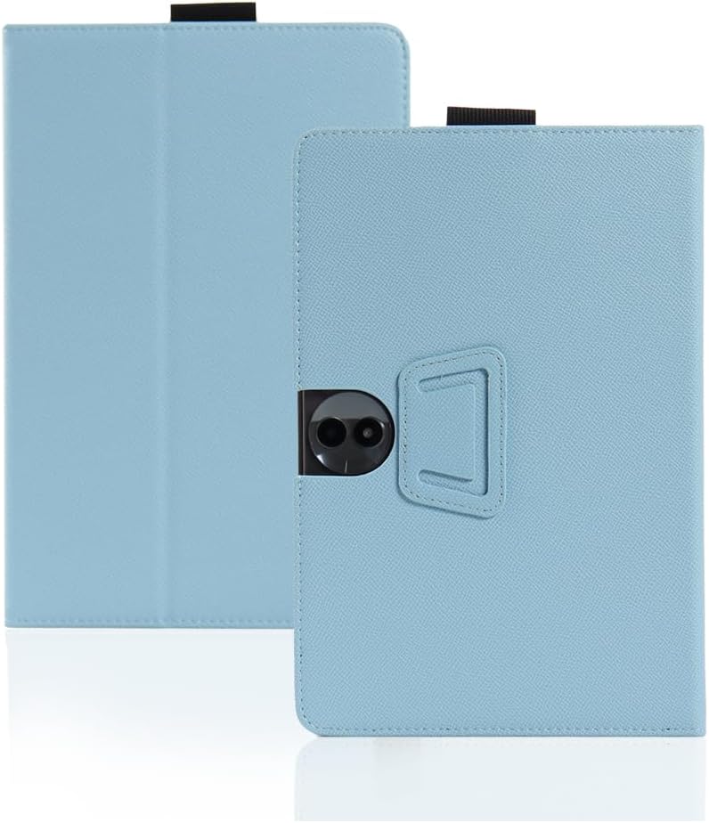 Back view of the protective case with tablet inserted, showing camera cutout