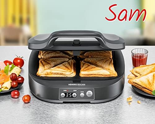 Bild 2 - ROMMELSBACHER Sandwich Maker ST 1800, 4 XL-Sandwiches, Antihaftbeschichtung, 15 Minuten Zeitschaltuhr, automatische Abschaltung, Cool Touch Gehäuse, 1800 Watt, schiefergrau