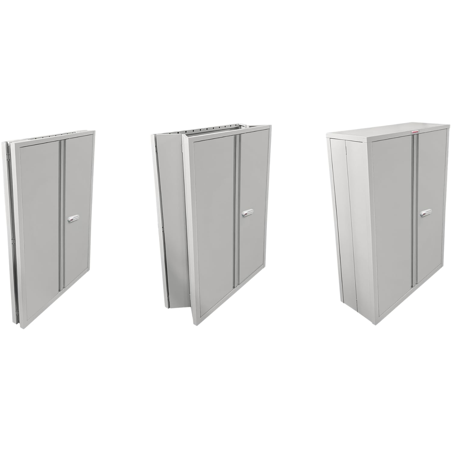 Phoenix Safe Company SCF1491GGE - Armario de papelería de 2 puertas con cerradura electrónica, 3 estantes con capacidad de 60 kg por estante, almacenamiento plegable de acero para oficina y almacén