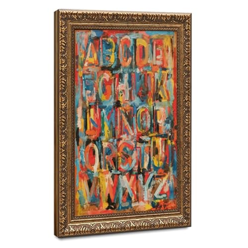 Impression sur toile Alphabet déco murale salon tableau Jasper Johns 61x91