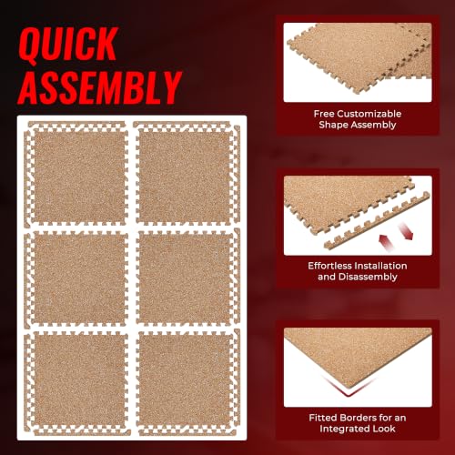 Image of SUPERJARE 0.79'' Extra-Thick 6 Pcs 24 Sq Ft Exercise Equipment Mats