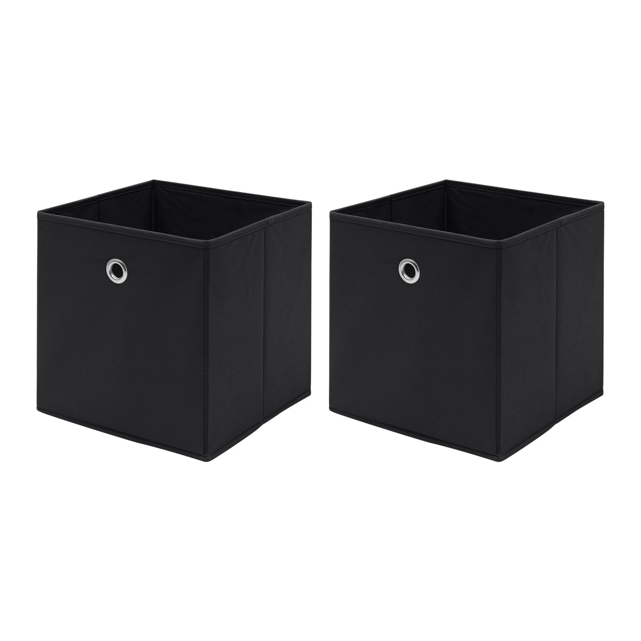 Redd Royal Pack of 2/4/6 Non-Woven Fabric Unit Storage Cubes Boxes Foldable Collapsible Storage Organizer Basket Bins with Handle for Wardrobe Clothes Toys Bedroom Living Room (Black#2, Pack of 2) — image 1