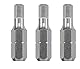 kwb 3 x Bits 25 mm Hex 3.0mm Industrial Steel (TQ 60 Stahl, ISO 1173 Antrieb C 6.3)