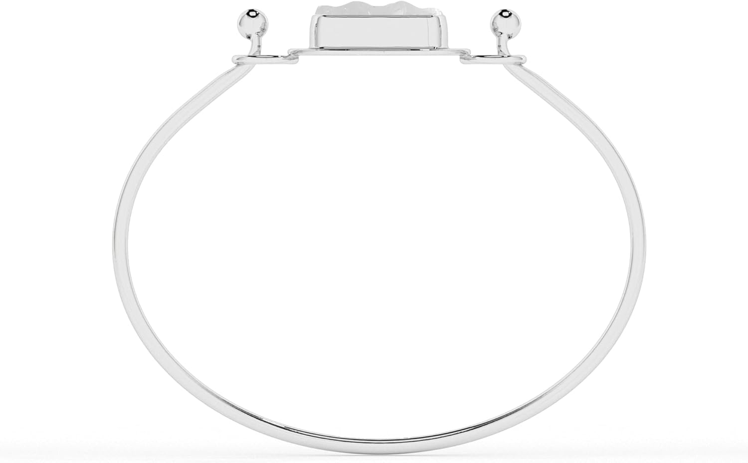 15.5x8mm Natural Raw Herkimer Twister Bangle Bracelet in Sterling Silver for Women, April Birthstone Jewelry Gifts for Her Birthday, Anniversary, Christmas, Graduation (Bezel-Set) - Image 4