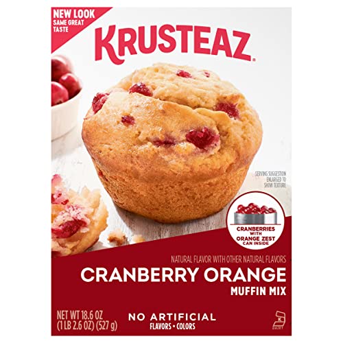 Krusteaz Cranberry Orange Muffin Mix, Contains Cranberries with Orange Zest 18.6 Ounce (Pack of 2)