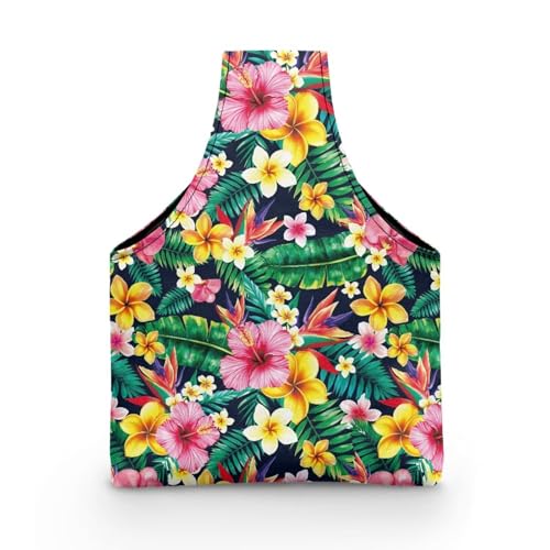Image of ZUXONGSY Tropical Flower Yarn Bags for Knitting Hibiscus Plumeria Flower Yarn Storage Organizer for Crochet Portable Knitting Project Bag