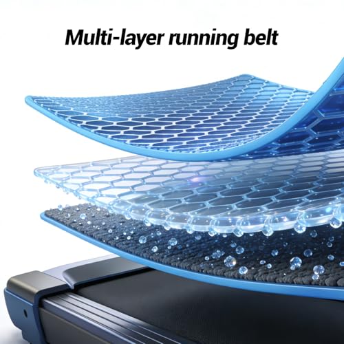 17% Incline Folding Treadmill for Home, 3.0HP Quiet Walking Pad with Handlebars, 350 LBS Capacity Compact Running Machine with 3 LED Displays and Shock Absorbers for Small Spaces - Image 5
