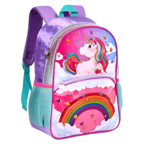 Mochila Costa Unicornio Menina Infantil Grande Escolar