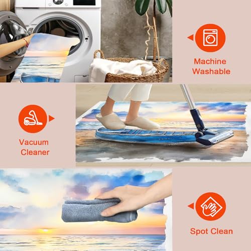 Tapis plage aquarelle grand format pour éviter les glissades - 7