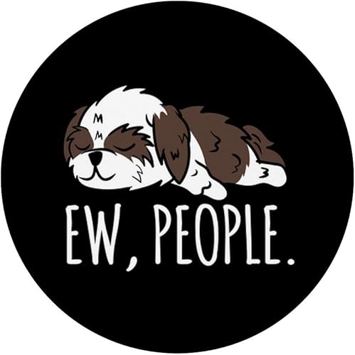 Miniatura 3 de Funny Cute Shih Tzu Perro cachorro  EW People regalo negro  PopSockets agarre y soporte para teléfonos y tabletas, Negro