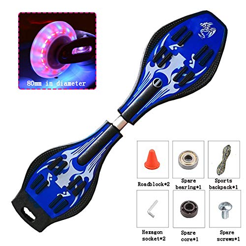 GUOYULIN Monopatín Waveboard Skateboard Ripstik Ripster Air, Monopatín Waveboard, LED Luz Incluye Bolsa con 2 Ruedas Giratorias,E