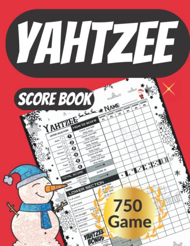 Christmas Yahtzee Score Book 750 Game: Dice Games gift for Yahtzee lover, Large size 8.5x11 inches, Christmas Yahtzee Christmas gift ideas, Christmas gift for dad