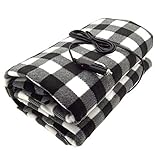 7Buy 12V Fleece Car Travel Electric Heated Blanket for Medium and Small Cars (Black/Gray/White)