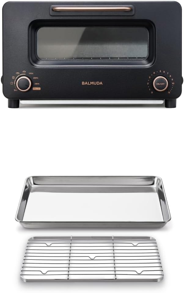 【발뮤다】 더 토스터 프로 스팀 토스터 블랙| BALMUDA The Toaster Pro K11A-SE-BK + 스테인리스 트레이 & 망 세트 (STR-01/JP)