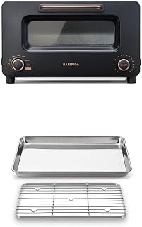 【巴慕大】The Toaster Pro 蒸汽烤面包机 黑色| BALMUDA The Toaster Pro K11A-SE-BK + 不锈钢托盘&网套装 (STR-01/JP)