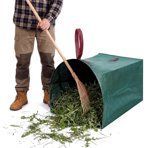 Dntorx 53 Gallon Reusable Yard Waste Bags 1 Pack Lawn Bags With Dustpan-Style Opening & Handles Heavy-duty Leaf Bags For Grass Storm Debris Construction Waste Standable & Foldable