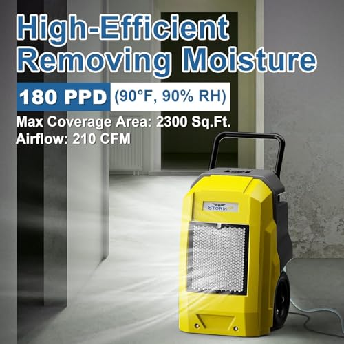 Image of ALORAIR 180 Pints LGR Industrial Dehumidifier with Pump and Drain Hose, Portable Commercial Dehumidifier with Wheels for Home, Basements, Garages, and Job Sites, 6-Year Warranty
