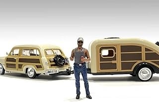 American Diorama Campers Figure 5, Gray 76338 - 1/18 Scale Figurine - Diorama Accessory