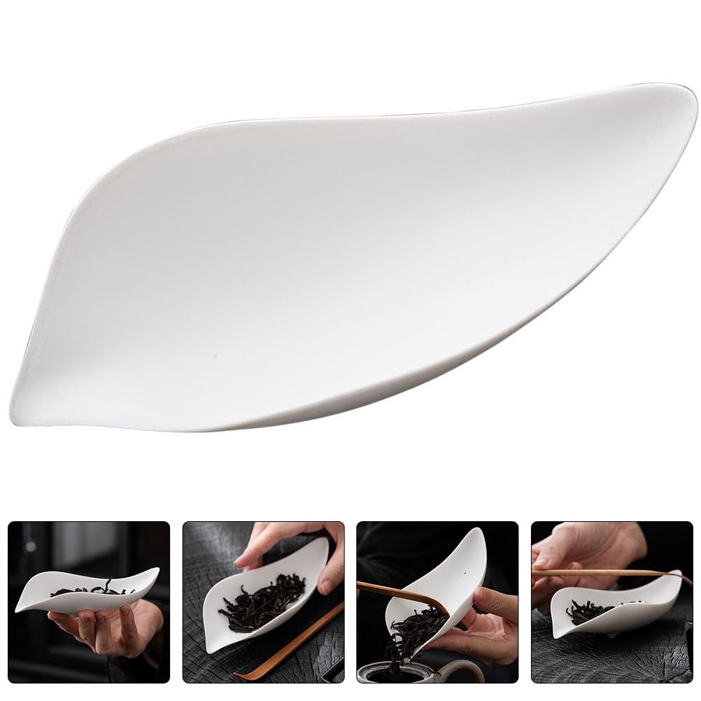 BESTonZON Teeschaufel Aus Keramik 14.7X6X3Cm Kleiner Teelöffel Für Losen Tee Und Gewürze Küchenzubehör Mit Glatten Kanten Für Teezeremonie Und Haushalt