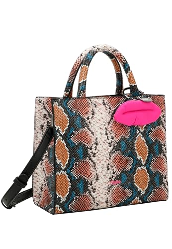 Sac de courses femme Buffalo cabas grand volume bleu style python pour le shopping - 4