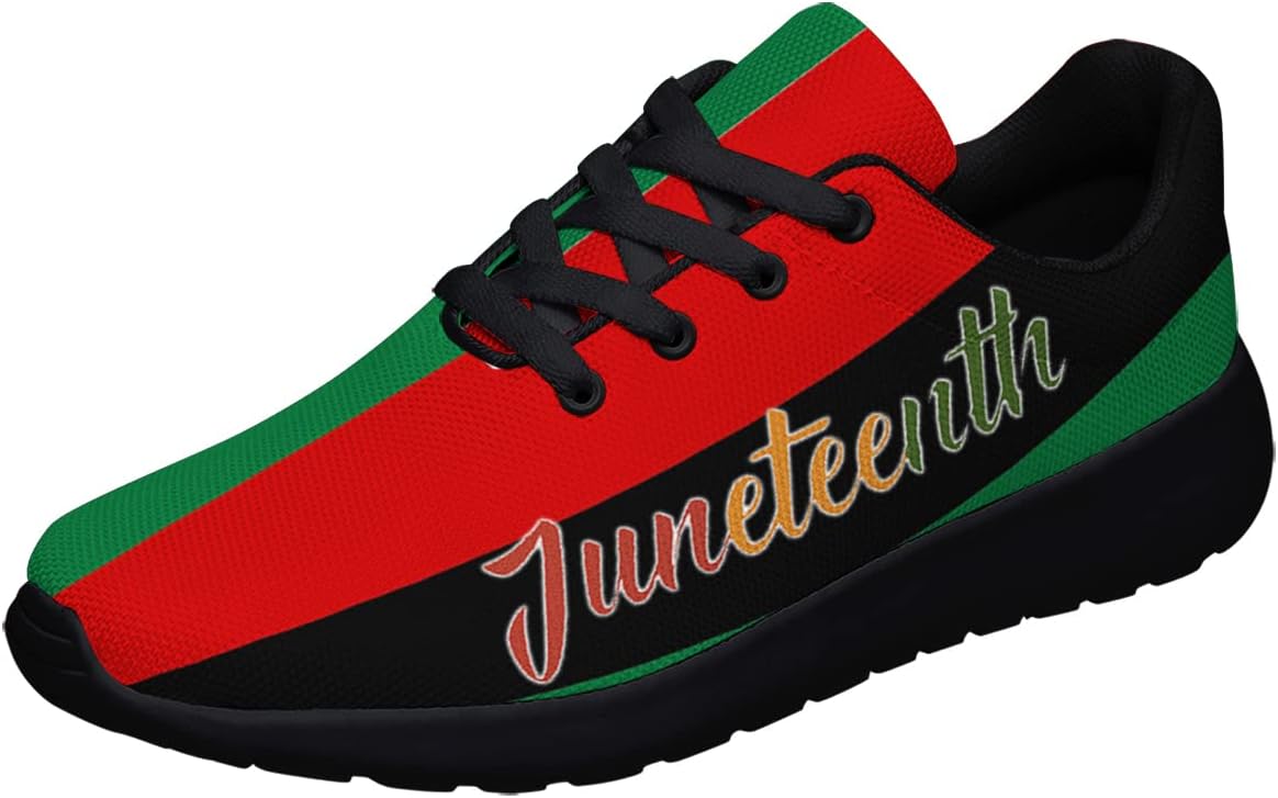 Sonzj-II Juneteenth Shoes, Freeish Since 1865 African American Women Running Sneakers Unisex Casual Tennis Shoes