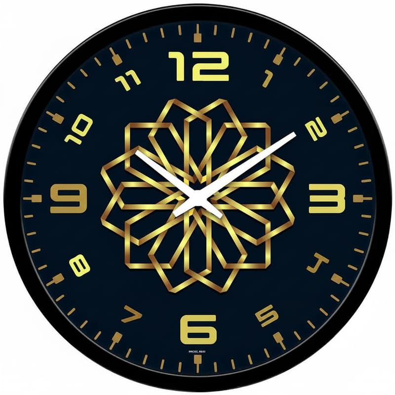Image of Devansh Crafts Clock Decorative Designer and Stylish Glass Analog Wall Clock Suitalbe for Living Room Hall Bedroom, Office (Islamic Star)