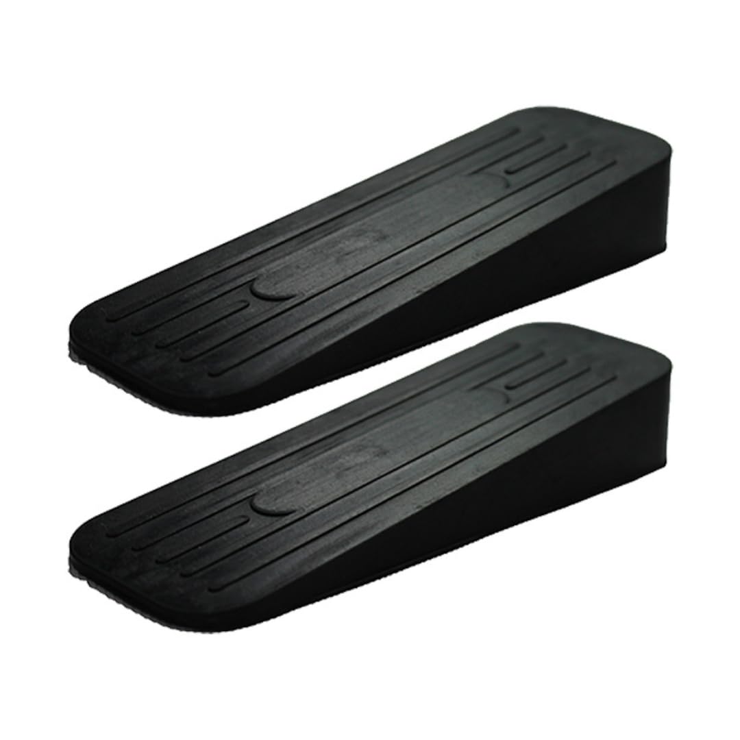 ALP Heavy Duty Anti|Non Slip Rubber Door Stoppers with Doors Powerful Gripping Work of Any Surface for Home, Offices, Warehouses (Black Door Stopper, Pack of 2)