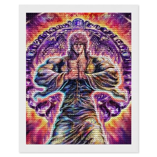 5Dダイヤモンドアート ポスター 蒼天の拳 天刻 霞拳志郎 パチンコ愛好者 DIY ビーズ絵画 手作り 全面貼り付けタイプ ビーズ絵画 初心者 暇つぶし 集中力UP 16"x20"