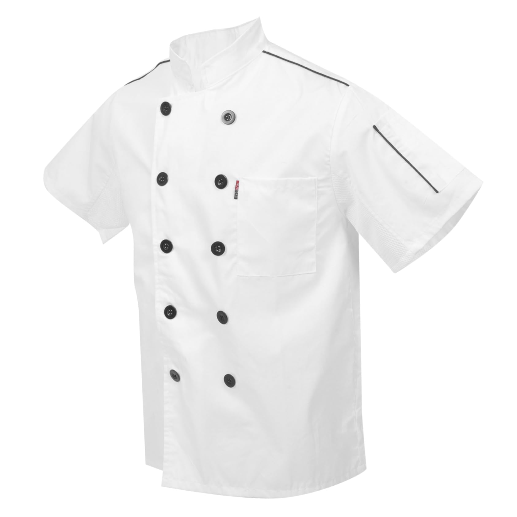 Healeved Professional Short Sleeved Chef Coat Kitchen Breathable Stain-resistant Chef Jacket for Restaurant Hotel Size Xl