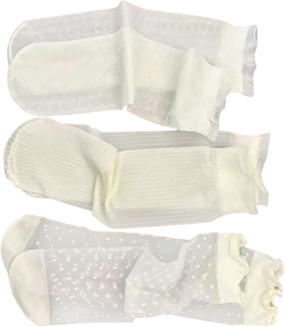 Lace Trim Kids Socks for 2-12Age Warm Socks AntiSlip Dress Ruffle Trim Socks Thin Ice Silk Ankle Socks 3Pairs