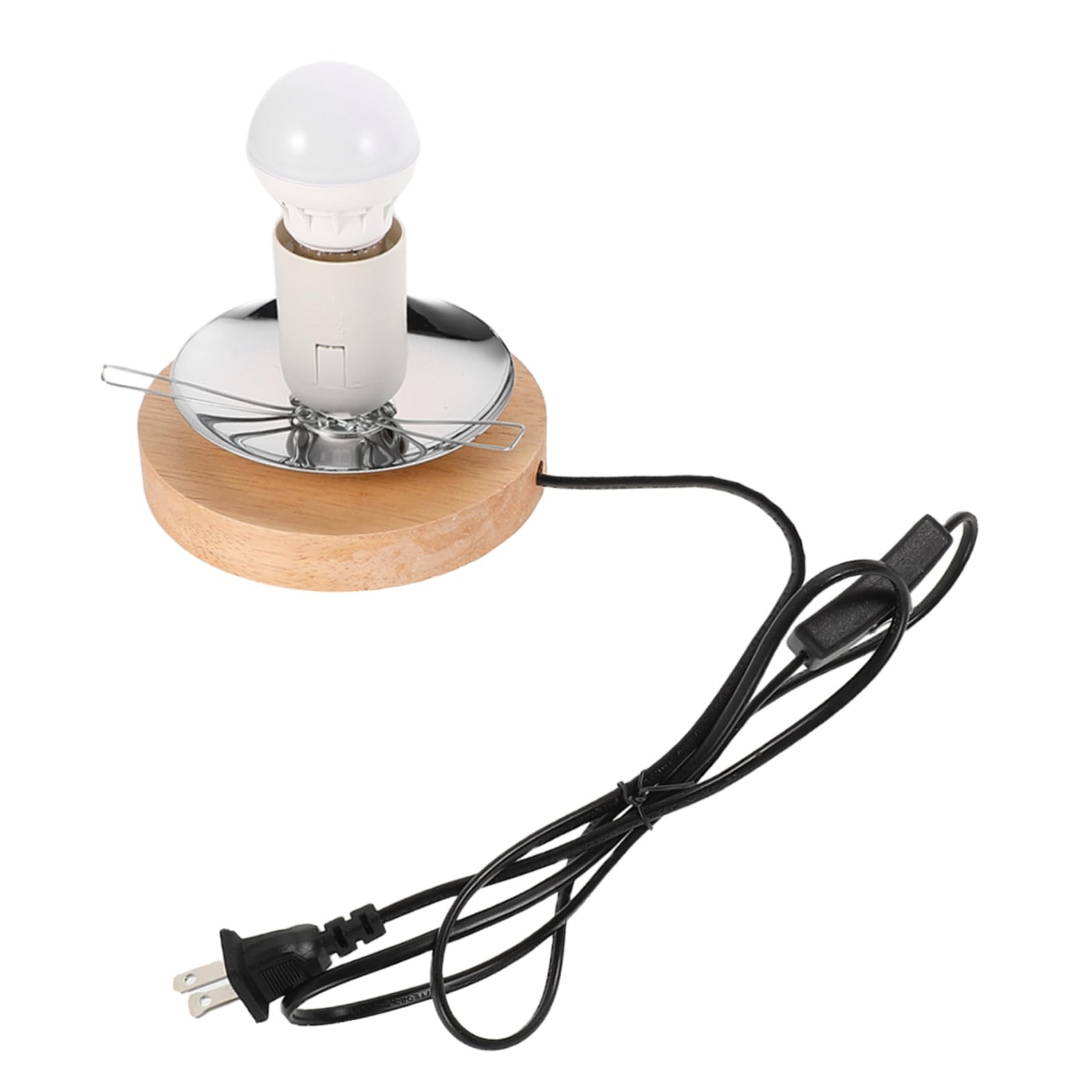 Ciieeo Wooden Lamp Base E27 Light Bulb Socket Table Lamp Base Glass Globe Shade