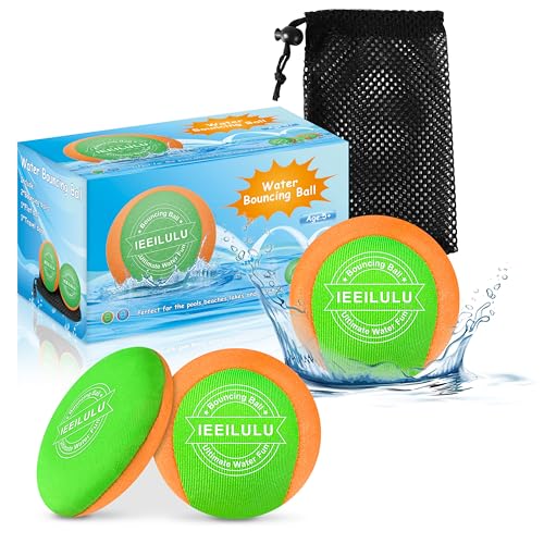 IEEILULU Boule d'eau Rebondissante, 3PCS Water Bouncing Ball, Jeux d'eau Exterieur pour Adultes Enfants, Balles en Lycra doux à Séchage Rapide, Jouet pour...