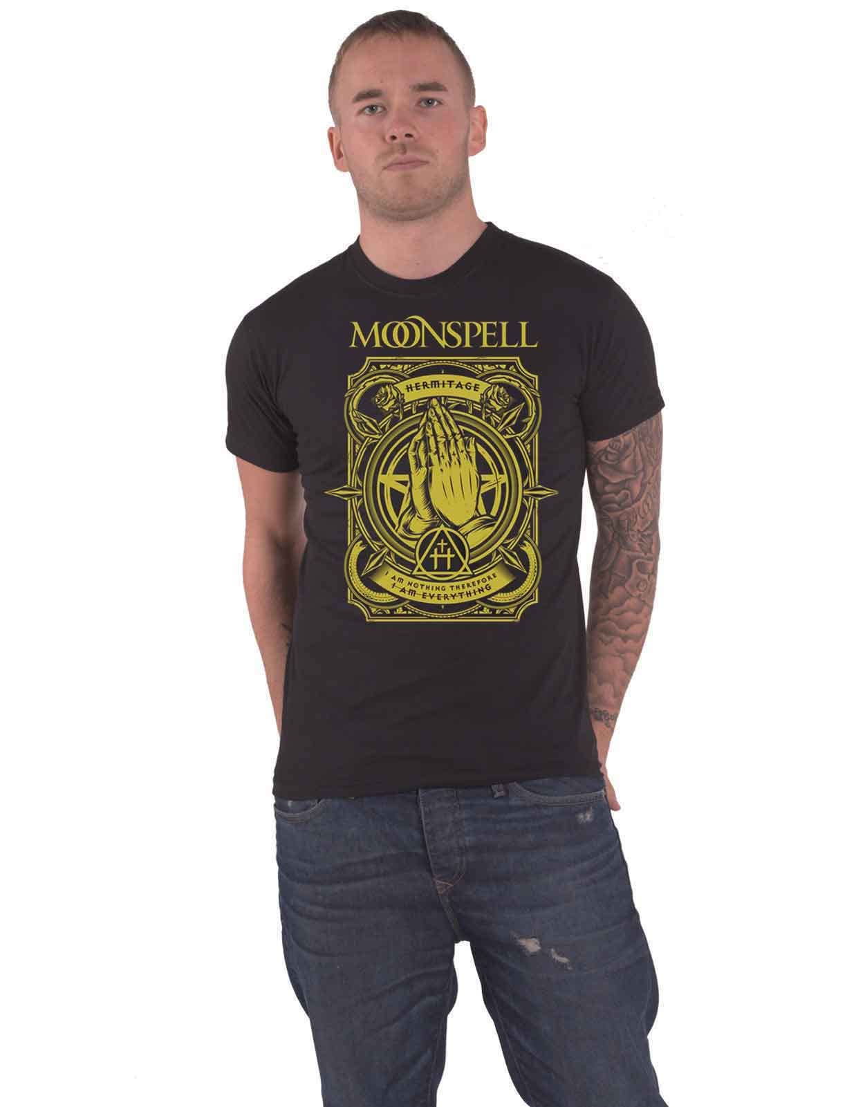 T-shirt Moonspell Logo Graphique Imprimé Haut Manches Courtes Noir