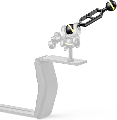 Miniatura 24 de Seafrogs - Brazo de cámara de buceo subacuático de 1 pulgada, abrazadera de bola submarina estándar negra para sistema de luz de fotografía