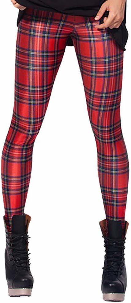 Sister Amy Women's High Waist Geometry Printted Ankle Elastic Tights Legging