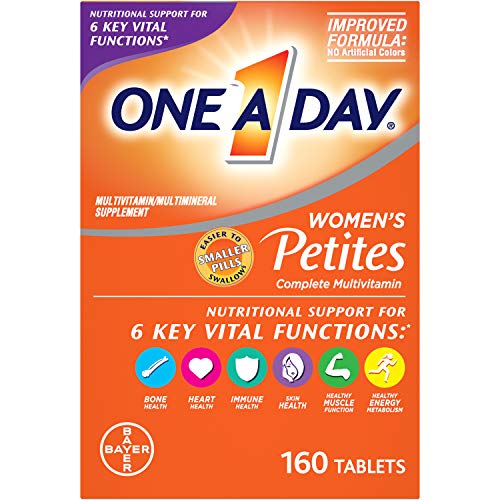 One-A-Day-Womens-Petites-MultivitaminSupplement-with-Vitamin-A-Vitamin-C-Vitamin-D-Vitamin-E-and-Zinc-for-Immune-Health-Support-B-Vitamins-Biotin-Folate-as-folic-acid-more-160-count